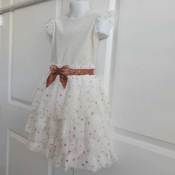 Gold & Cream Star Dress - Picture 4 of 5